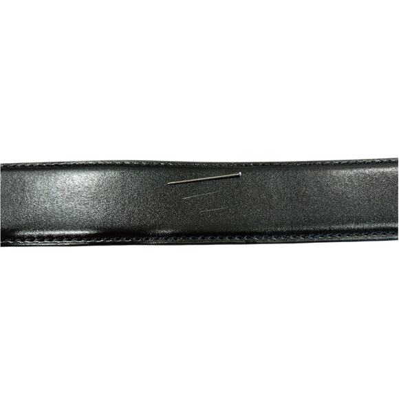LUCHENGYI Mens Black Leather Belt Size 40 Silver Buckle Classic Career Academia - Picture 8 of 8